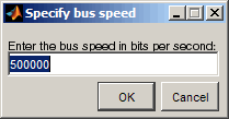 Bus speed dialog with specified value