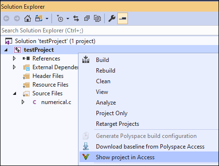 Click-bulb icon to open result in Polyspace Access web interface.