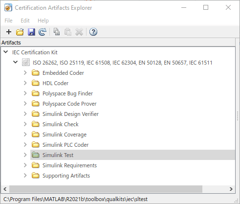 File location of a selected folder is displayed on the status bar, which is located at the bottom of the Artifacts Explorer.