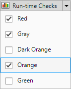 Dropdown showing check colors