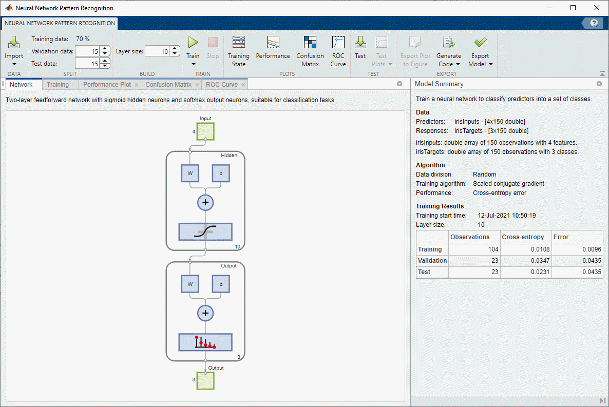 Neural Net Pattern Recognition app