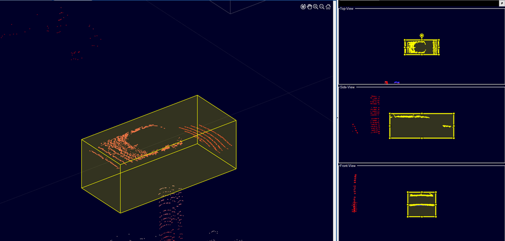 Projected view for cuboid label adjustment