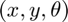 $(x, y, \theta)$