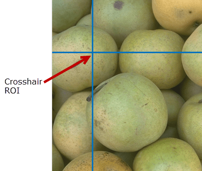 A horizontal line and a vertical line intersect to form a crosshair.