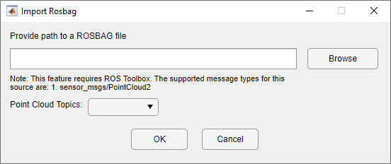 Import Rosbag dialogue box