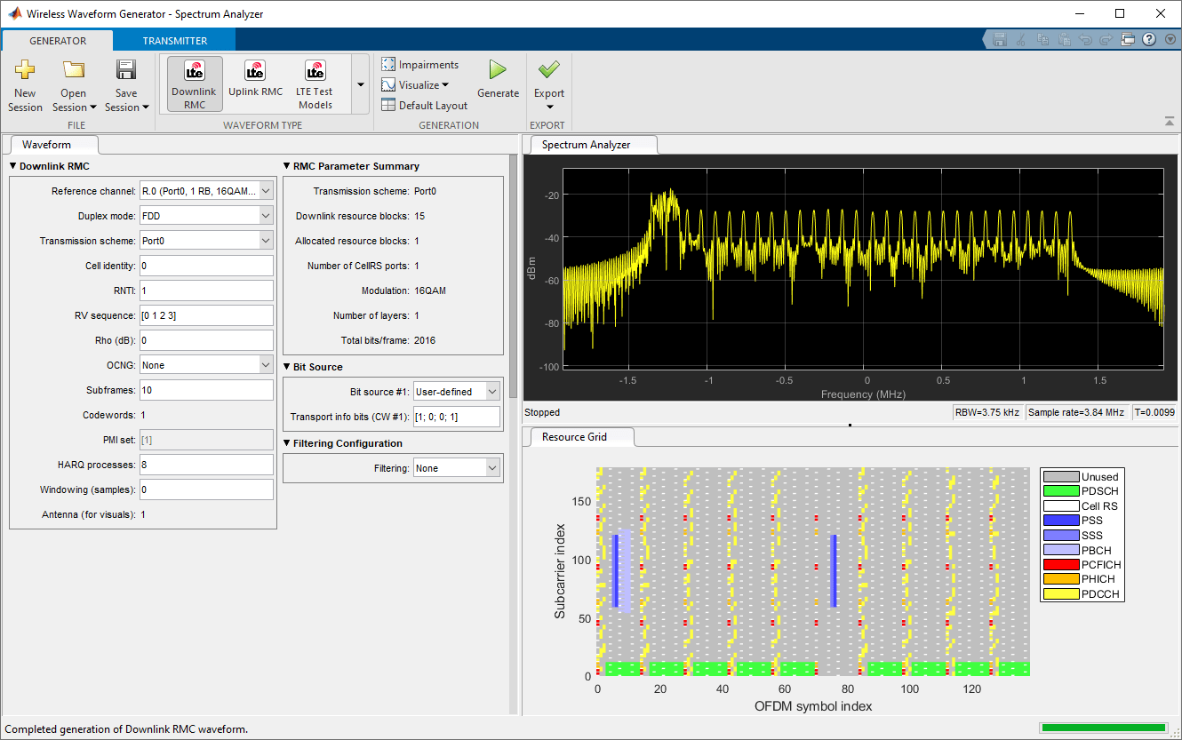 LTE Waveform Generator app