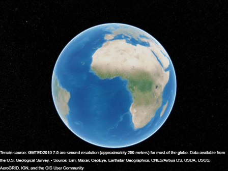 A geographic globe in a figure.