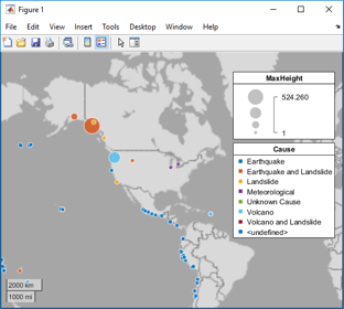 Geographic bubble charted with a maximized layout