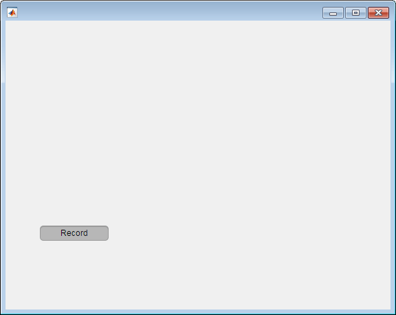 UI figure window with a state button. The button text is Record. The button is dark gray.