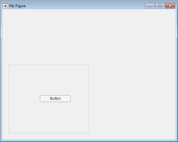 UI figure window with a panel and a button. The button is in the panel.