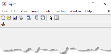 Figure that displays the default toolbar and another toolbar below it that contains a push tool with the MathWorks logo.