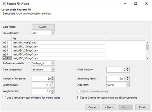 Image showing feature fill wizard with optimization settings