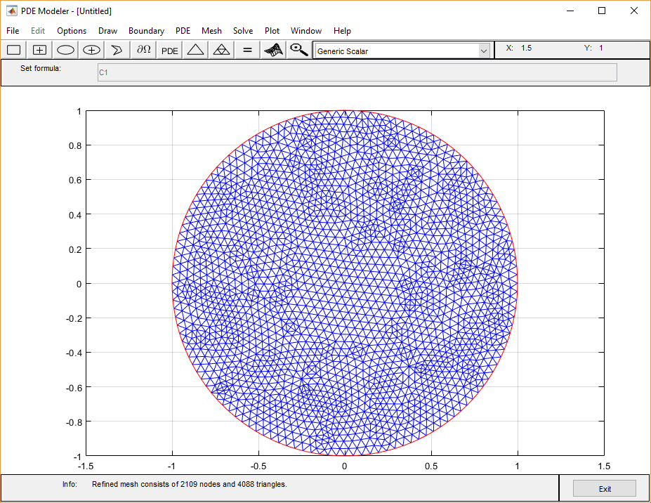 Refined mesh on the unit disk