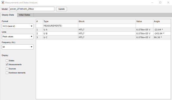 Measurements and States Analyzer app