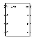 Three-Phase OLTC Regulating Transformer (Phasor Type) block