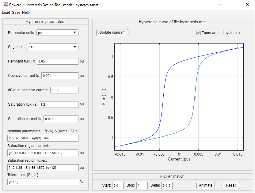 Transformer Hysteresis Design Tool app