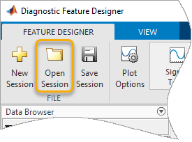 The Open Session button is the second icon from the left.