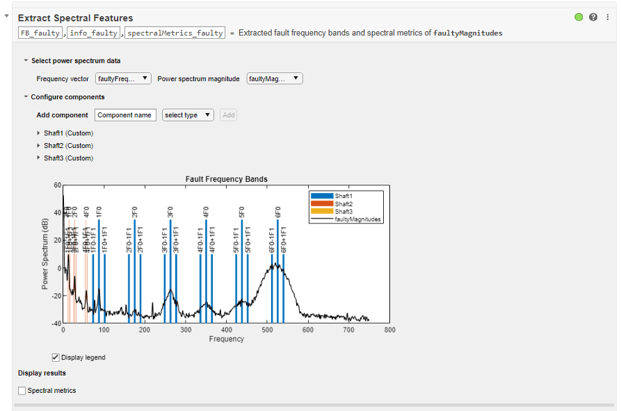 Extract Spectral Features task in Live Editor