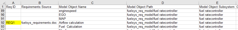 Req ID column added to the traceability report spreadsheet.