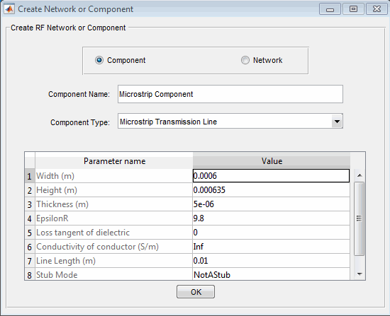 Component type menu