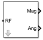 Outport block icon with Output parameter set to Magnitude and Angle Baseband.