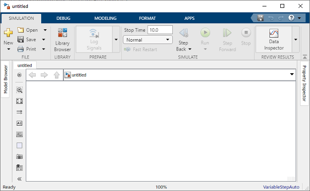 Empty Simulink Editor