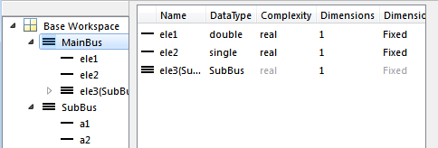 This image shows the display of the bus object properties.