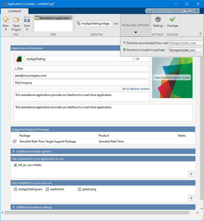 Image of instrument panel for slrt_ex_osc real-time application