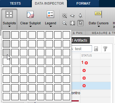 Selection of three vertical plots from subplots selection option