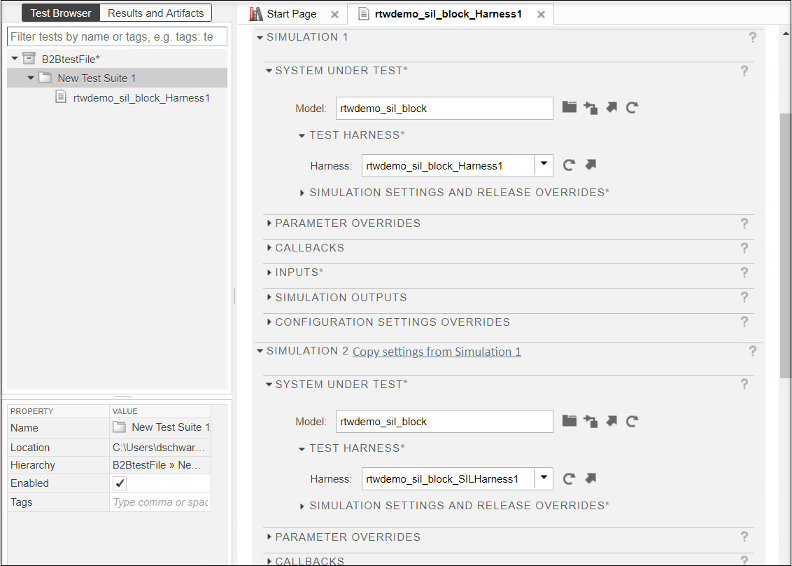 Test Manger with generated test case