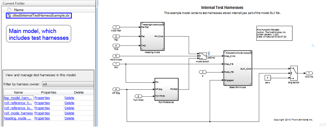 Internal harness and main model list