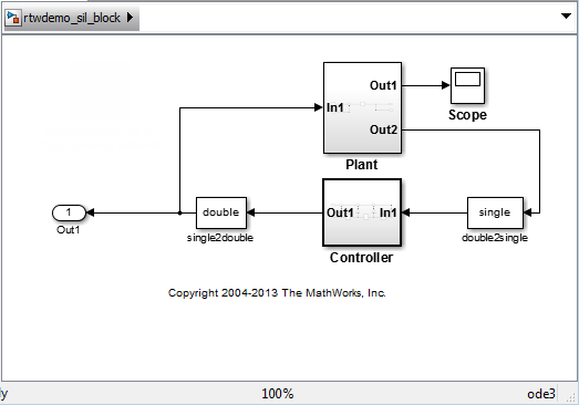 rtw demo sil block model