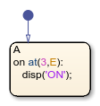 Stateflow chart that uses the at operator in a state.