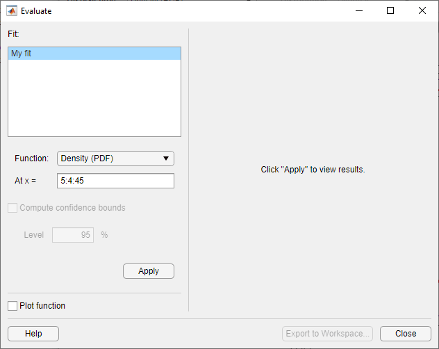 Evaluate dialog box