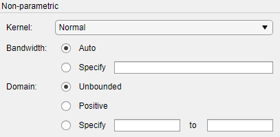 Default options for nonparameteric distributions