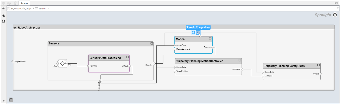 Show motion component in composition.