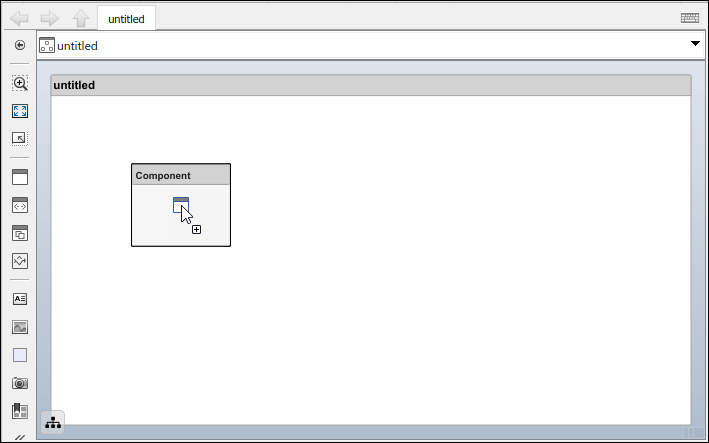 Clicking and dragging a component and then committing it.