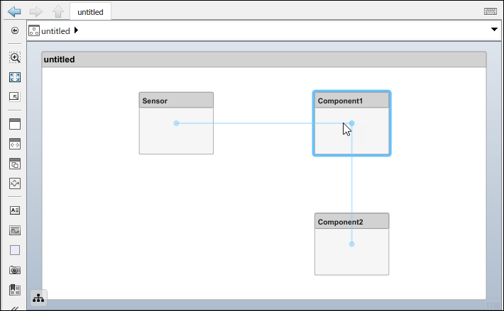 Click and drag a component named Component1 to move it and it lines up with other components.