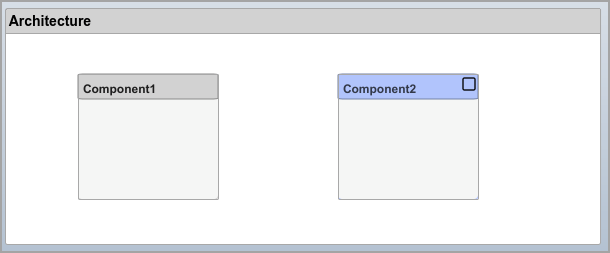 Architecture model with two components, Component1 and Component2