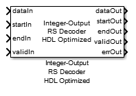 Integer-Output RS Decoder HDL Optimized block