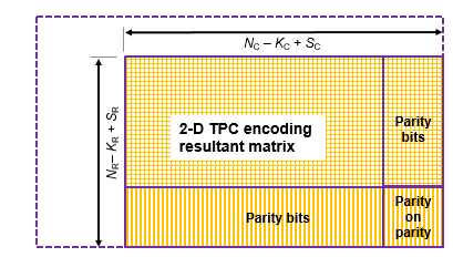 TPC encoding shortened message resultant matrix