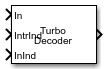 Turbo Decoder block with optional ports (IntrInd and InInd) enabled