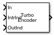 Turbo Encoder block with optional ports (IntrInd and OutInd) enabled