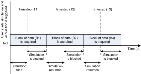Timing of asynchronous analog input when faster simulation must be blocked