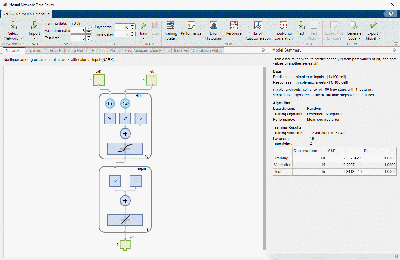 Neural Net Time Series app