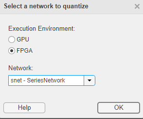 Select a network and execution environment