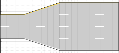 Segment adding lanes to both edges of road.