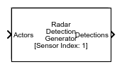 Radar Detection Generator block