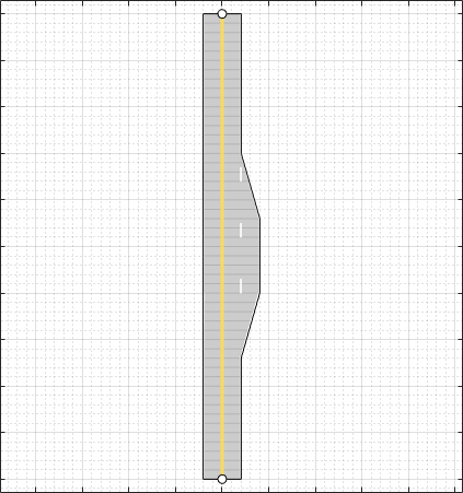 Road with multiple lane specifications after specifying segment taper information.
