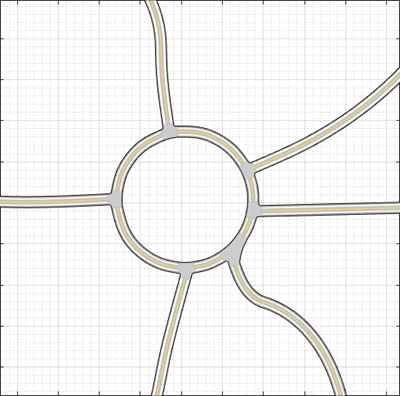 Roundabout in the imported road network